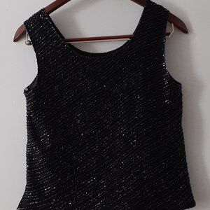 Beaded Silk Sleeveless Top - PAPELL BOUTIQUE